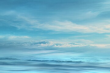 Fototapeta premium Serene ocean with tranquil waves and vast blue sky horizon
