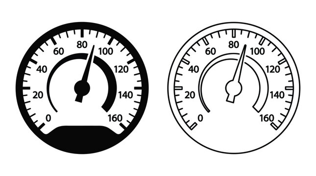 Speedometer Gauges Black And White Vector Illustration