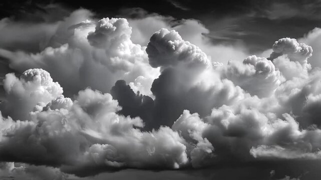 Cumulus clouds forming in dramatic sky with cinematic motion during daytime