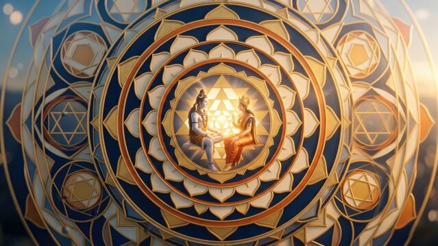 Shiva Parvati Sacred Mandala &ndash; Divine Geometric Spiritual Energy