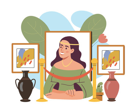 Art gallery portrait. Vector illustration