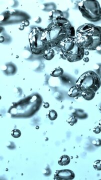 Super slow motion air bubbles underwater. Filmed on a high-speed camera at 1000 fps. High quality FullHD footage