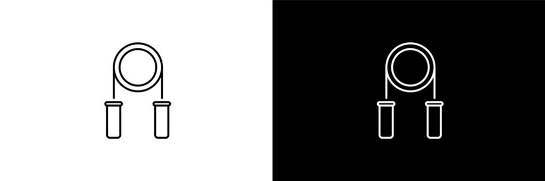 sport expander outline icons in gym category. White and Black style linear sport expander icon