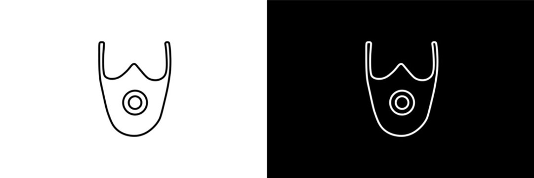 elevation mask outline icons in gym category. White and Black style linear elevation mask icon