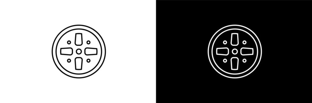 iron shoot outline icons in gym category. White and Black style linear iron shoot icon