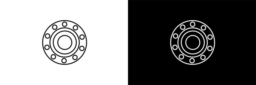 weight drive outline icons in gym category. White and Black style linear weight drive icon