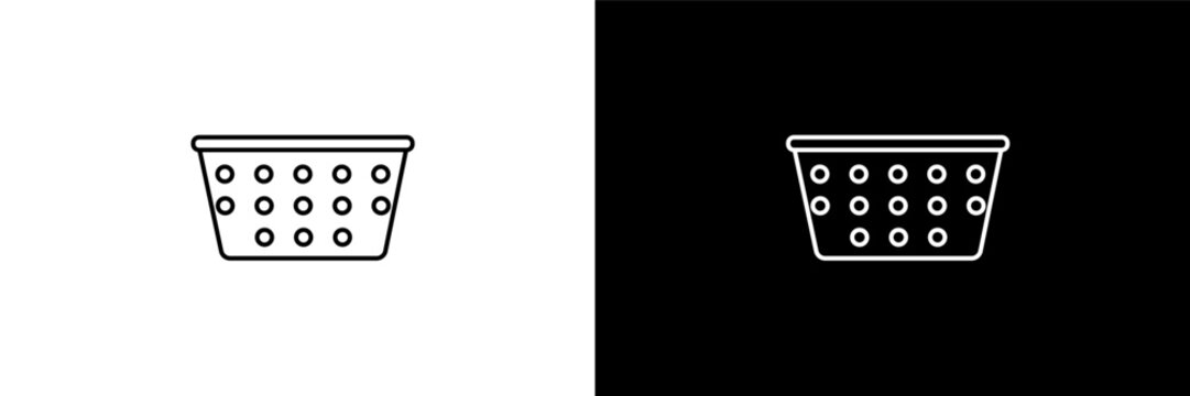 laundry hamper  outline icons in furniture category. White and Black style linear laundry hamper  icon