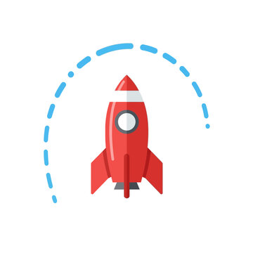 Red Rocket Ship Toy Model.