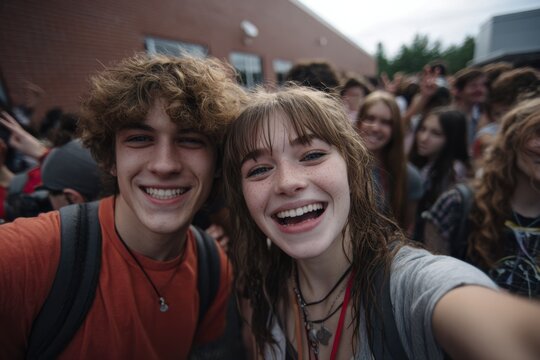 Last Day of School Teenagers Bell Rings USA Students