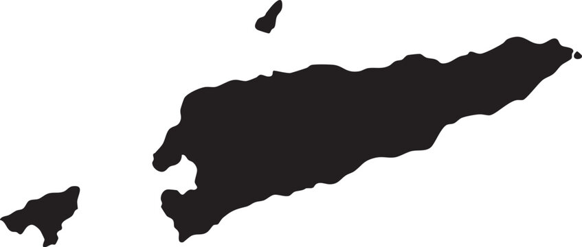 Black silhouette map of East Timor also known as Timor-Leste a simple vector graphic for geographical educational and political design projects isolated on white background