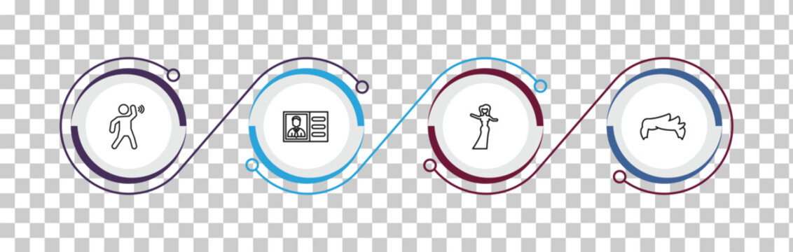 outline people icons set - man hearing, identification ard, bridesmaids, man hair. editable vector for web and mobile ui