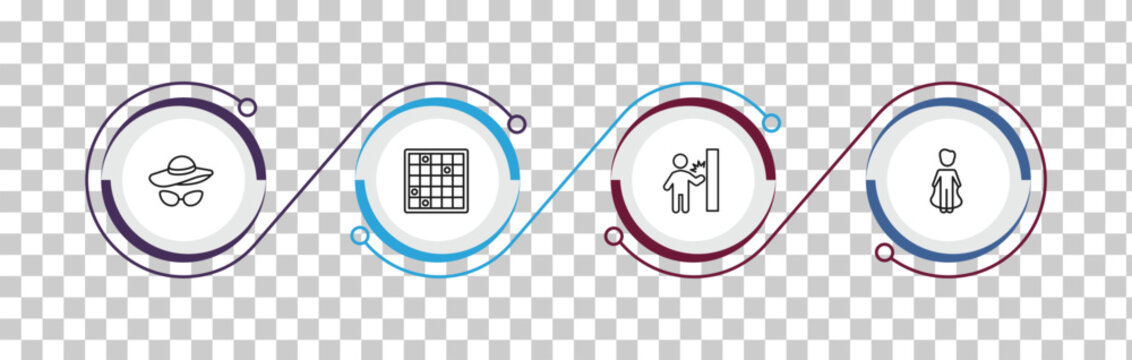 outline people icons set - hat and glasses, family board games, knocking, playing with a rope. editable vector for web and mobile ui