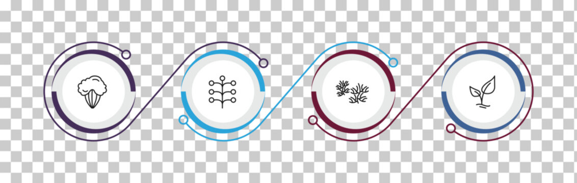 outline nature icons set - shadbush tree, mimosa, escuamiforme, tree growing. editable vector for web and mobile ui
