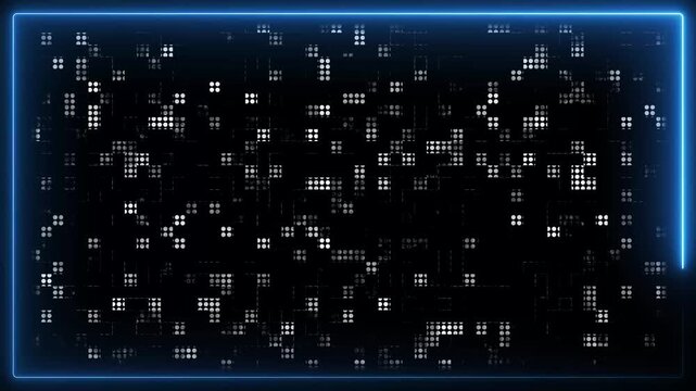 Abstract data particles loop for a modern tech backdrop layout. Creative data particles provide a clean corporate motion design backdrop. Professional background with data particles.