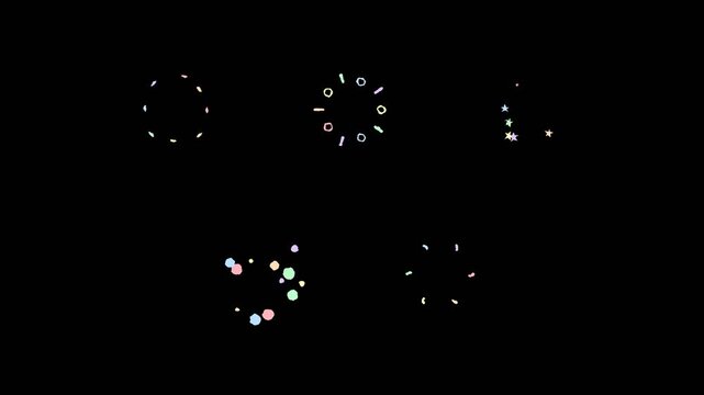 Colorful Hand-Drawn Pop Effects Pack - Pastel Confetti & Shape Bursts 4K