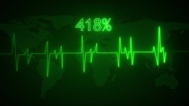 Advanced heartbeat line monitors industrial healthcare database tracking systems. Modern heartbeat line visualizes medical telemetry signs data. Clinical analysis with heartbeat line.