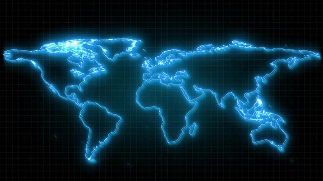Detailed world map outlines global telecommunications network channels. Corporate world map outlines international commerce logistics coordinates. Global connectivity with world map outlines.