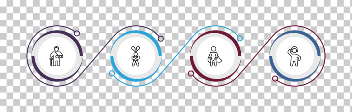 outline feelings icons set - hurt human, heartbroken human, super human, amused editable vector for web and mobile ui