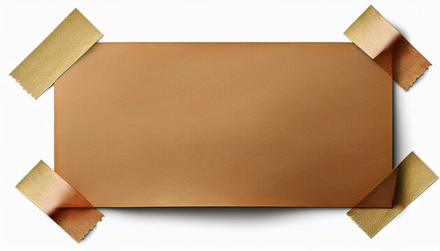 brown kraft paper note taped on corners isolated on white background generative ai
