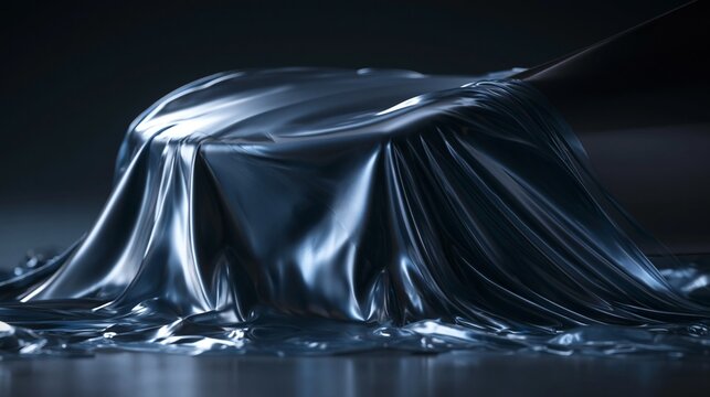 Medium view of thermoplastic skin being molded over a form emphasizing flexibility and innovation in creating lightweight vehicle exterior components.