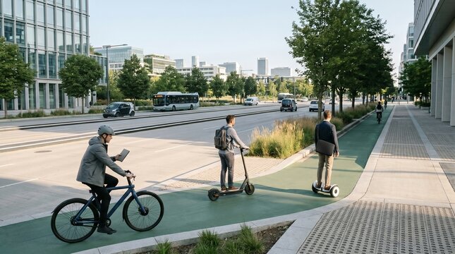 Integrated micro-mobility corridor with regenerative commuter vehicles