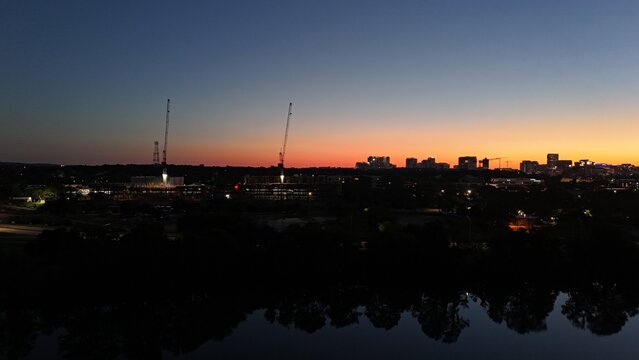 Night time view of city 