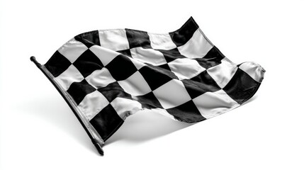 Obraz premium Racing flag on white background