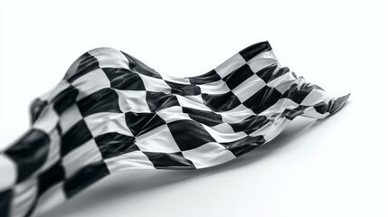 Fototapeta premium Racing flag on white background