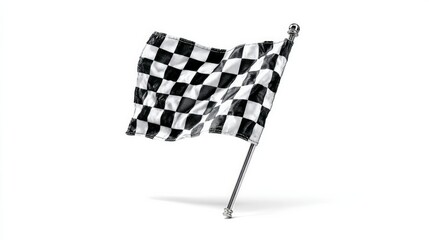 Fototapeta premium Racing flag on white background