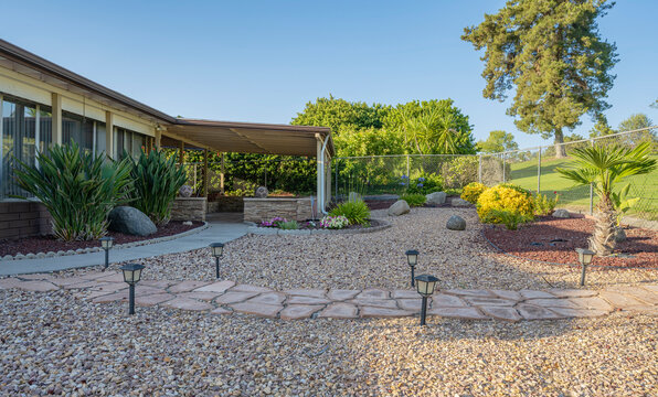 Backyard home and garden California.