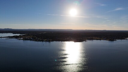 Fototapeta premium Lake Buchanan and the hills of central Texas