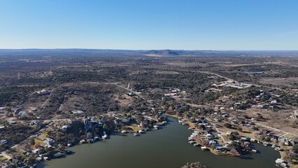 Obraz premium Lake LBJ - part of the Highland Lakes of central Texas