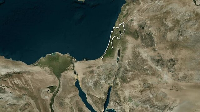 Israel Country Satellite World Map Animation 