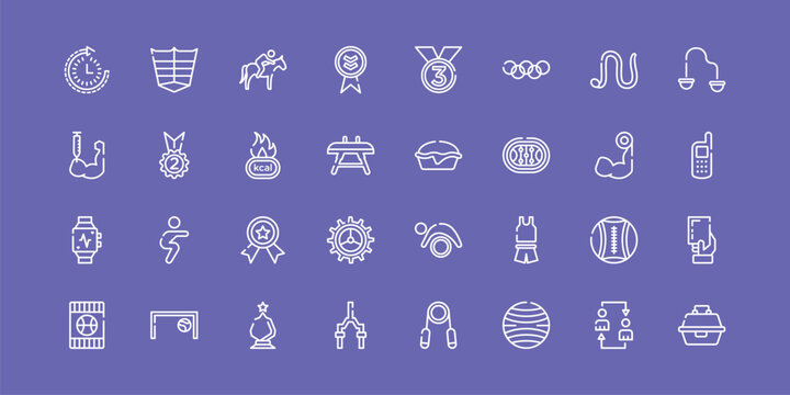 fisherman outline icon set featuring routine, horse riding, pies, tackle box icons.