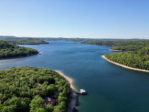 drone view of beaver lake arkansas