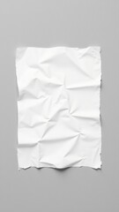 Obraz premium Wrinkled White Paper Mockup on Wall