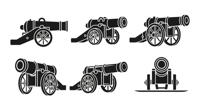 Vintage Cannon Set - Historical Artillery Icons
