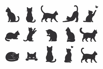 set of cats silhouettes © Adam