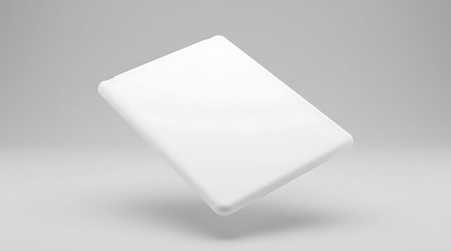 Isolated blank tablet case mockup in soft lighting for digital branding display, product presentation, interface demo
