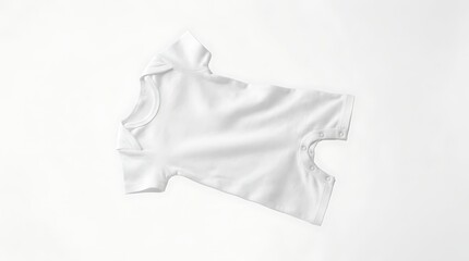 Fototapeta premium Isolated blank white baby romper mockup for apparel design template cotton fabric clothing for infants and newborns