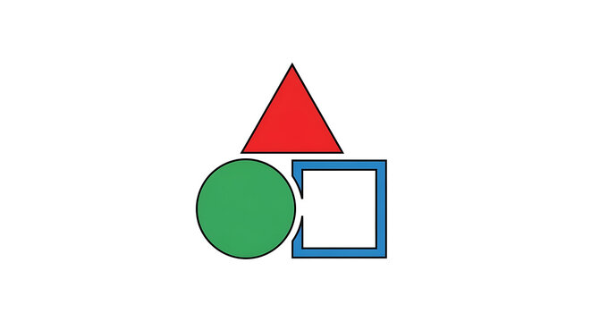 Geometric shapes triangle circle and square illustrating fundamental building blocks of design and mathematics