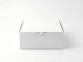 Naklejka premium Isolated closed square cardboard delivery box mockup for shipping packaging storage parcel distribution courier service