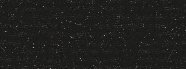 Naklejka na ściany i meble Bg bg texture with scratch paper black and bw noise vintage. Rain Overlay blizzard with folded shape stamp and grain dust rough. Background grunge distress with Brutalism halftone snow.