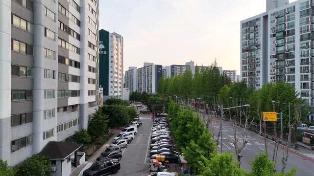 인천시 연수구 연수동 연수선도지구 대우아파트, 주공아파트. 일대. An old Korean apartment,  a planned redevelopment area, Yeonsu, Incheon, South Korea