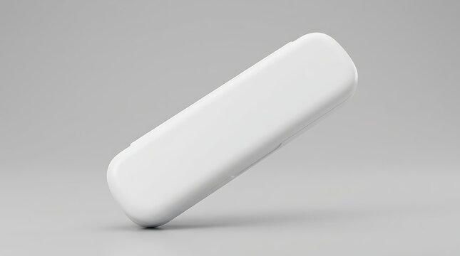 Isolated blank white medical thermometer case mockup for healthcare branding and clinical equipment product presentation