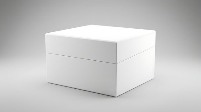 Blank white watch box mockup for luxury jewelry packaging brand identity display and product design presentation