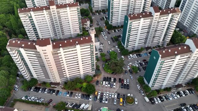 인천시 연수구 연수동 연수선도지구 대우아파트, 주공아파트. 일대. An old Korean apartment,  a planned redevelopment area, Yeonsu, Incheon, South Korea