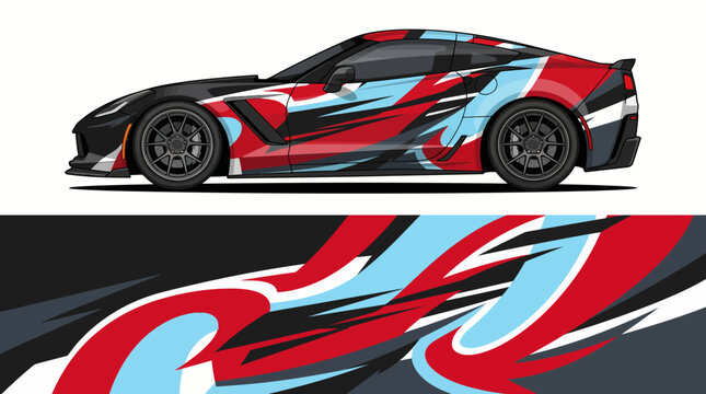 Corvette sports car with flame design.