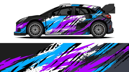 Car with colorful abstract racing stripes. © IP STOCK