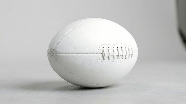 Isolated clean white American football ball for professional sports branding or training equipment marketing